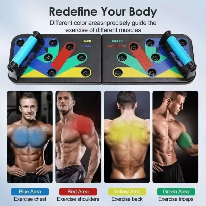 Ultimate 13-Function Push-Up Board - Portable Fitness Equipment for Muscle Building and Abdominal Enhancement