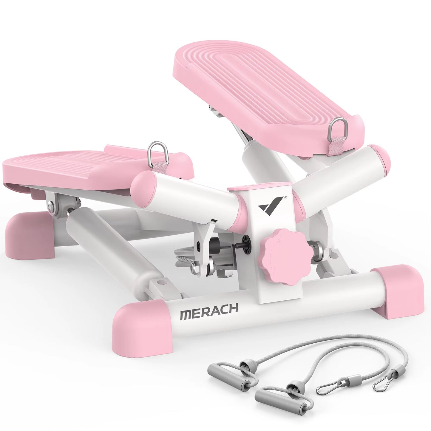Compact Twist Stair Stepper with Resistance Bands - 330 lbs Capacity for Full Body Home Workouts