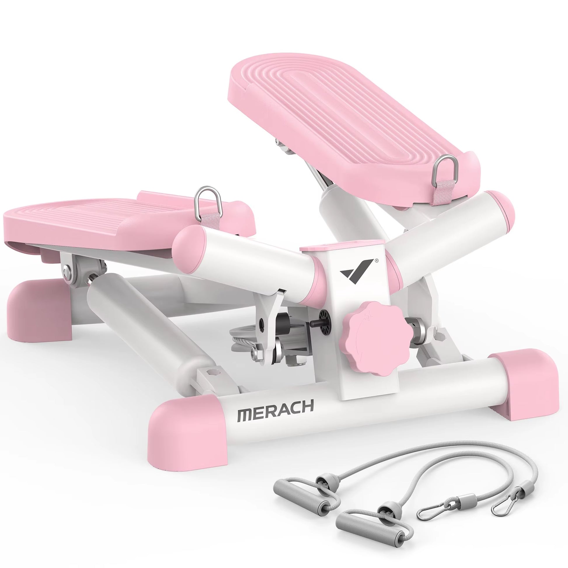 Compact Twist Stair Stepper with Resistance Bands - 330 lbs Capacity for Full Body Home Workouts