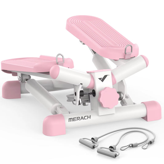 Compact Twist Stair Stepper with Resistance Bands - 330 lbs Capacity for Full Body Home Workouts